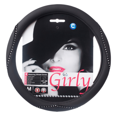 STEERING WHEEL COVER ROPE/BLK