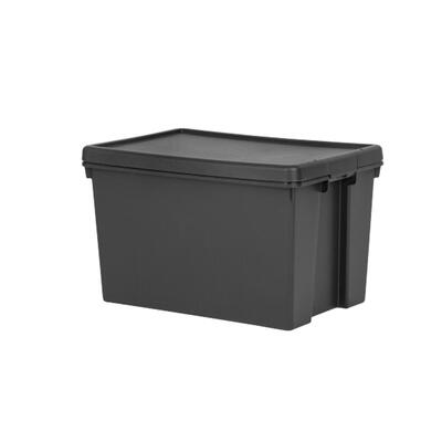 Wham Heavy Duty Box and Lid Recycled Black 62L 1 Each 445100