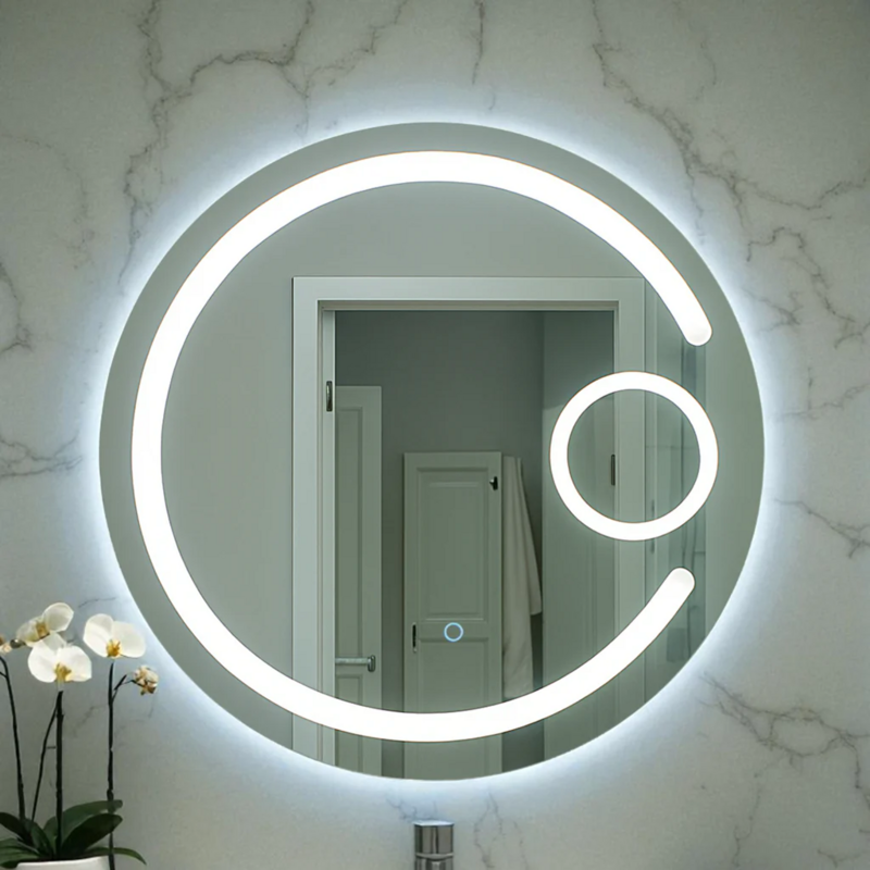 RD LED MIRROR W/ WHT LIGHT