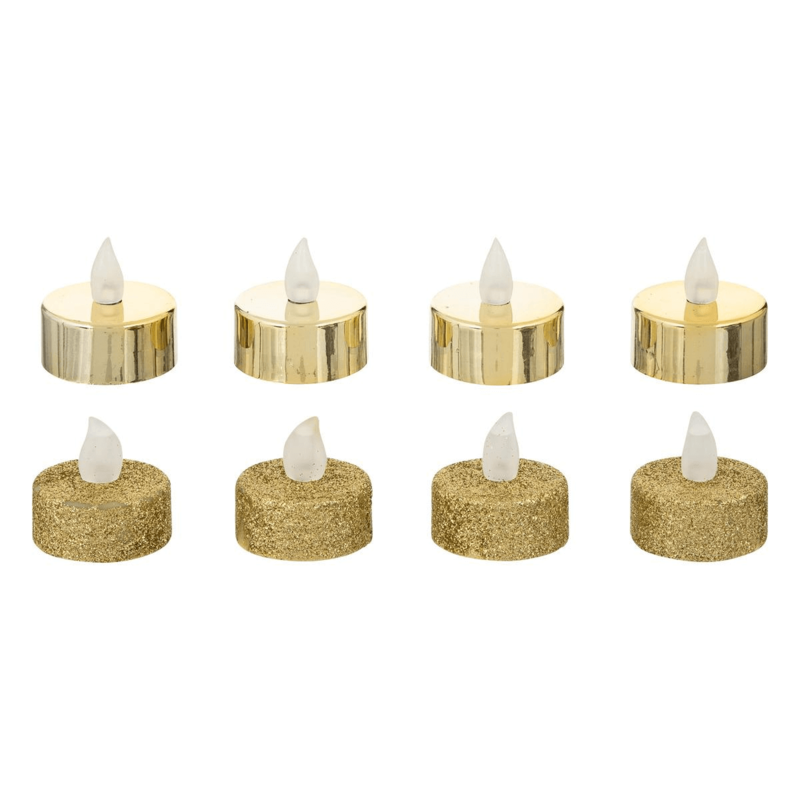 CANDLE LED LIGHT SET8 PVC GOLD
