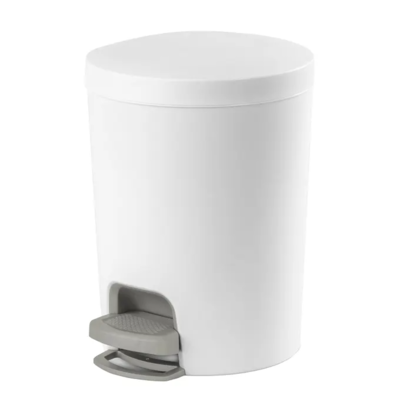 WASTEBASKET 1.6GAL WHT STEPON