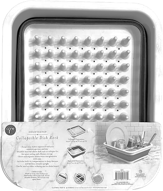 DISH RACK COLLAPSIBLE PEWTER