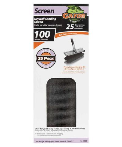  Gator Grit  Precut Drywall Sanding Screen 100 Grit  4-3/8x 11 Inch  1 Each 4259