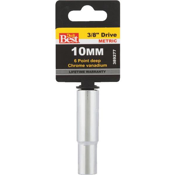 Channellock Deep Metric Socket 6 Point  3/8 Inch Drive 10mm 1 Each 389277