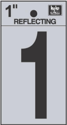  Hy-Ko Reflective Vinyl Number 1 1 Inch  Silver 1 Each RV-15/1
