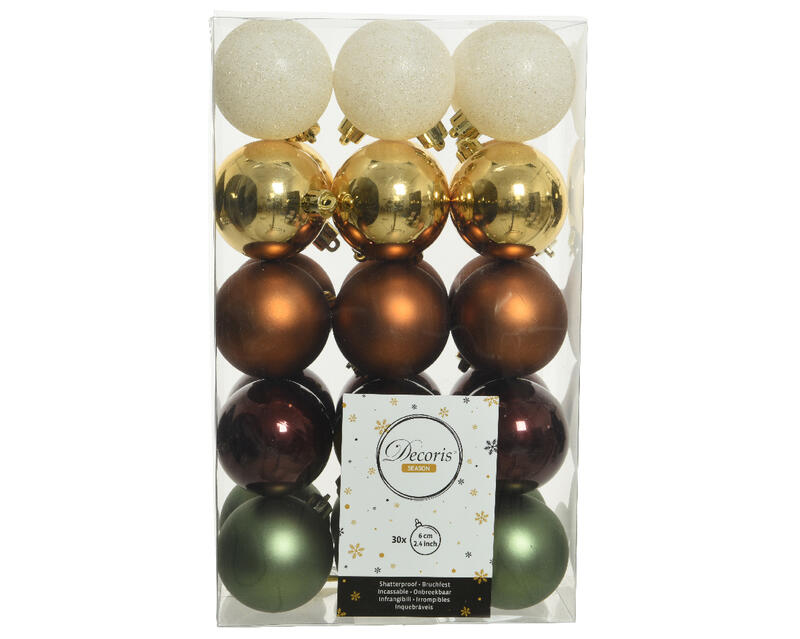 Xmas Bauble 6cm Assorted 1 Set 020160