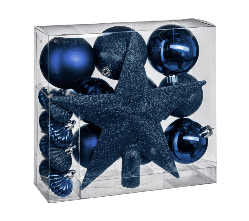 XMAS DECO KIT 18PCS BLUE