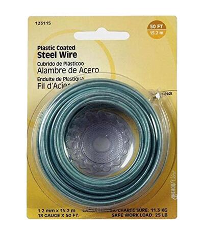  Hillman  Plastic Coated Wire 18 Gauge  50 Inch  1 Each 123115