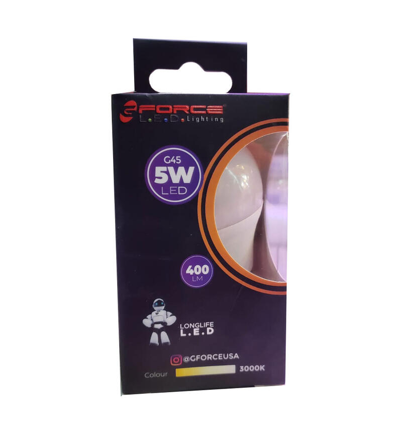  G Force  LED Bulb 5W 1 Each GF-5WG45-E27-WW