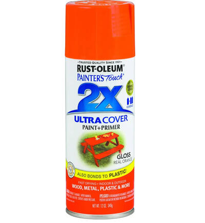 Rust-Oleum Painter's Touch Gloss Spray Paint 12oz Real Orange 1 Each 249095