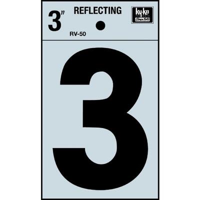  Hy-Ko Reflective Number 3 3 Inch 1 Each RV-50-3