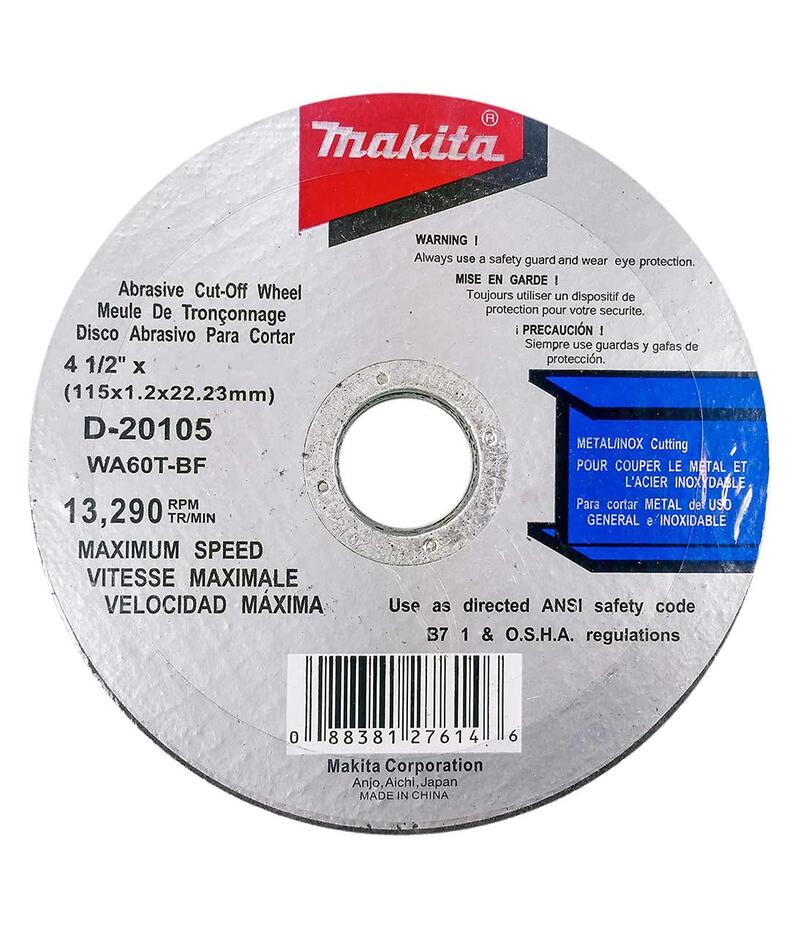 Makita Cut Off Wheel 4-1/2x1.2x22.2mm 1 Each D-20105