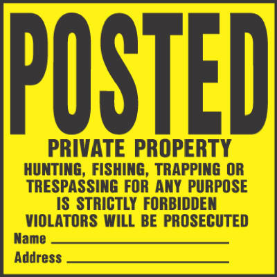  Hy-Ko Posted Private Property 11x11 Inch  1 Each YP-1