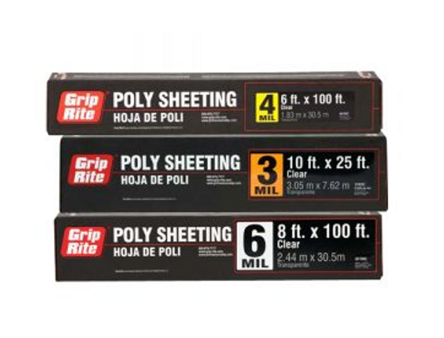  Grip Rite Poly Sheeting 6mm  10x100 Foot  1 Feet 610100B