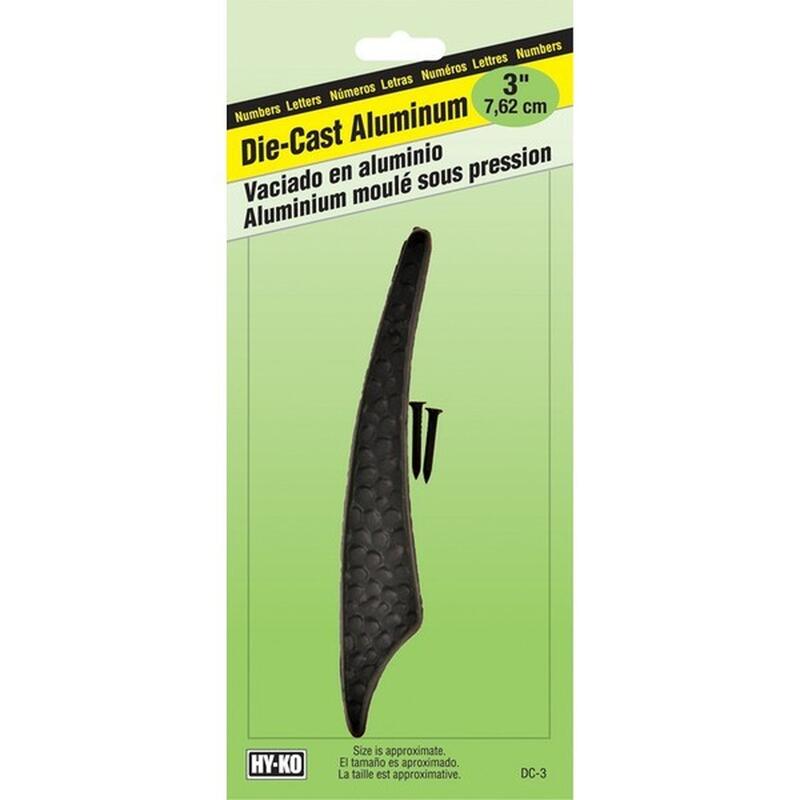  Hy-Ko Number 1 3-1/2 Inch Black Aluminum  1 Each DC-3/1