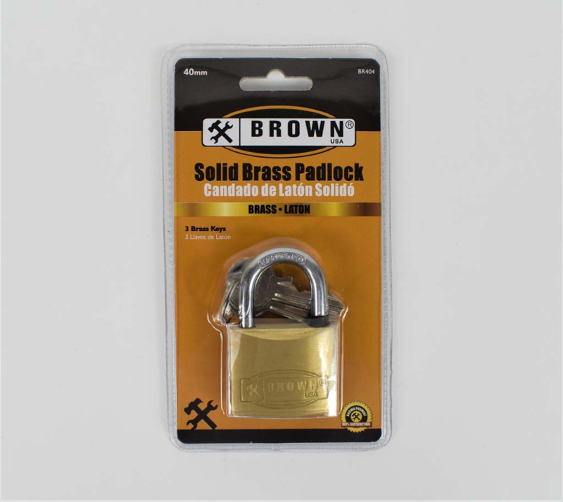 PADLOCK BRASS 40MM BROWN TT
