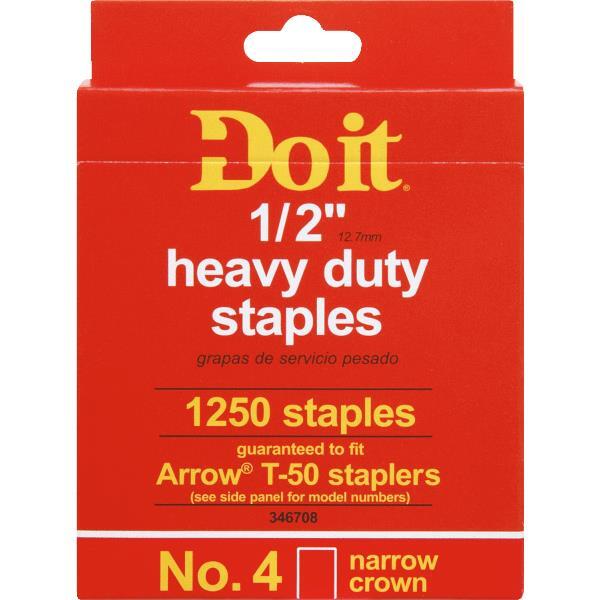  Arrow Heavy Duty Narrow Crown Staple 1/2 Inch 1250 Pack  346708