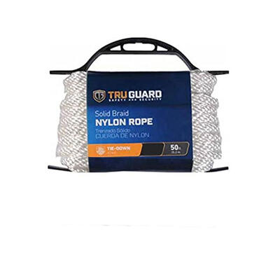  Tru Guard Nylon Rope Solid Braided 1/8 Inchx50 Foot  White 1 Each 642151