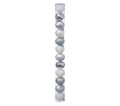 XMAS BALLS 12PCS 60MM SILVER