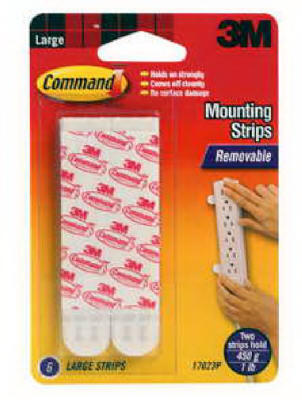 3M Command  Large Mounting Strips  8 Pack  17023-8ESF