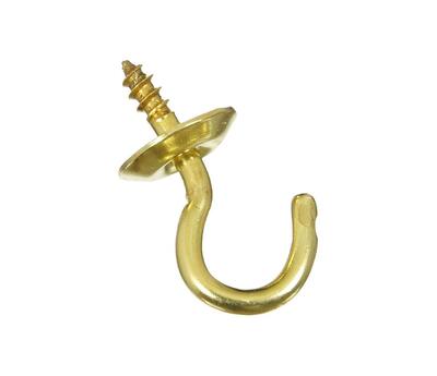  National  Cup Hook  1/2 Inch  Brass 1 Each N119-602