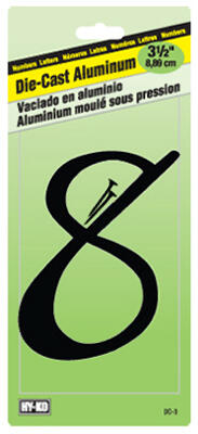  Hy-Ko Number 8 3-1/2 Inch Black Aluminum  1 Each DC-3/8
