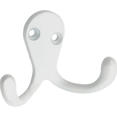  Double Clothes Hook White 2 Pack N248-385