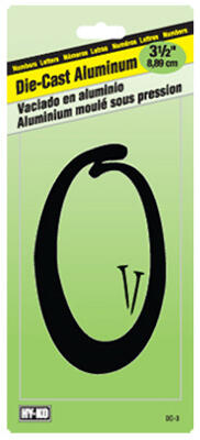  Hy-Ko Number 0 3-1/2 Inch Black Aluminum  1 Each DC-3/0