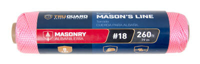  Tru Guard Twisted Nylon Mason Line #18 260 Foot Pink 1 Roll 644031