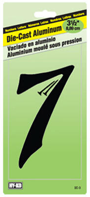  Hy-Ko Number 7 3-1/2 Inch Black Aluminum  1 Each DC-3/7