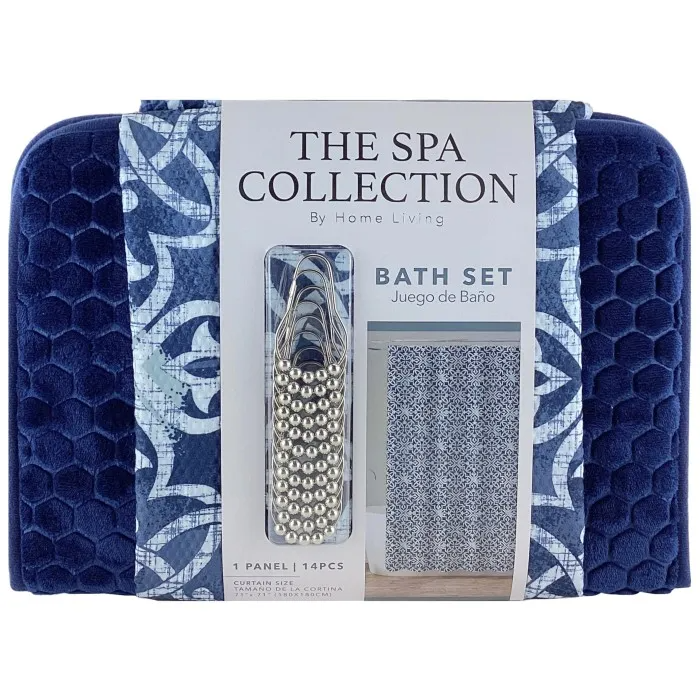 SHOWER CURTAIN W/ BATH MAT