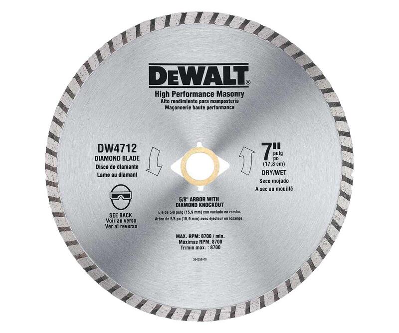  DeWalt  Turbo Rim Cut Diamond Blade 7 Inch  1 Each DW4712
