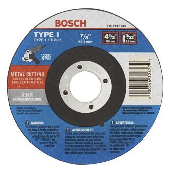  Bosch Metal Cut Off Wheel  4-1/2x3/32x7/8 Inch  1 Each CW1M450 2610917935