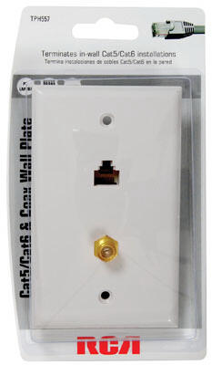 Audiovox Coaxial Wall Plate Cat5/6 1 Each TPH567R