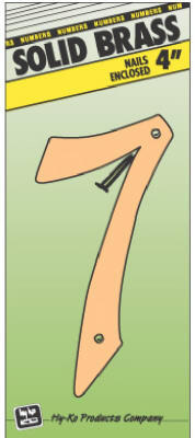  Hy-Ko Number 7 4 Inch Solid Brass 1 Each BR-40/7