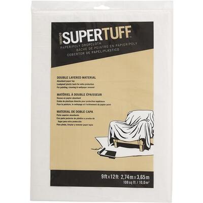 Trimaco SuperTuff Plastic Two Ply Drop Cloth 9x12 Foot 1 Each 02301