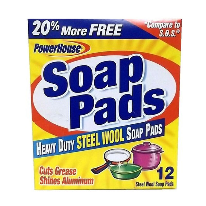  PowerHouse Heavy Duty, Steel Wool Soap Pad  10 Pack 90562-7