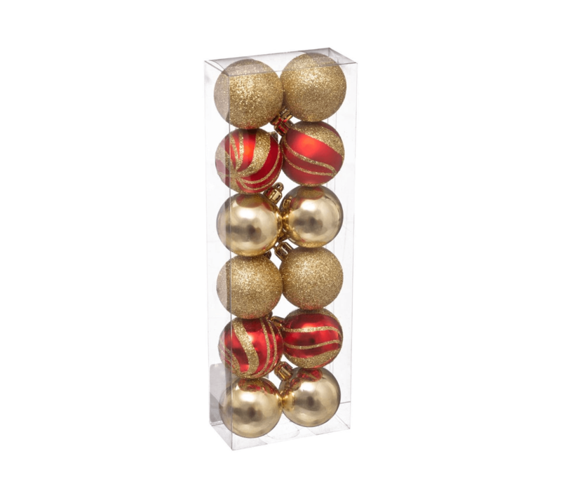 XMAS BALLS 12PCS 40MM GOLD