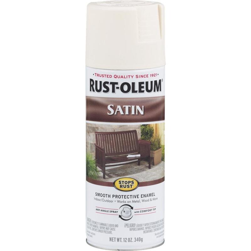 Rust-Oleum Stops Rust Satin Enamel Spray Paint 12oz Shell White 1 Each 7793-830