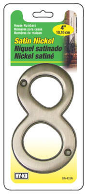 Hy-Ko Prestige Series House Number 8 4 Inch Satin Nickel 1 Each BR-43SN/8