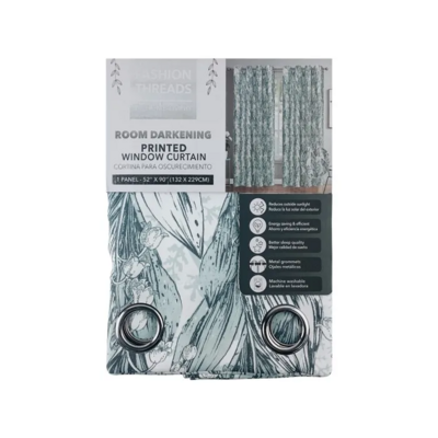 PRINTED BLACKOUT CURTAIN BLUE