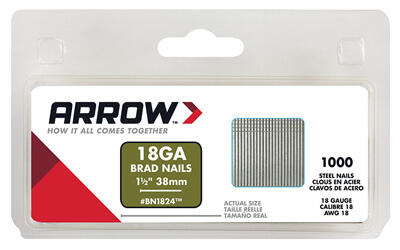  Arrow Brad Nail 18 Gauge 1000 Pack  1-1/2 Inch 1 Each BN1824CS