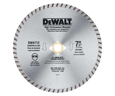  DeWalt  Turbo Rim Cut Diamond Blade 7 Inch  1 Each DW4712