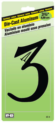  Hy-Ko Number 3 3-1/2 Inch Black Aluminum  1 Each DC-3/3