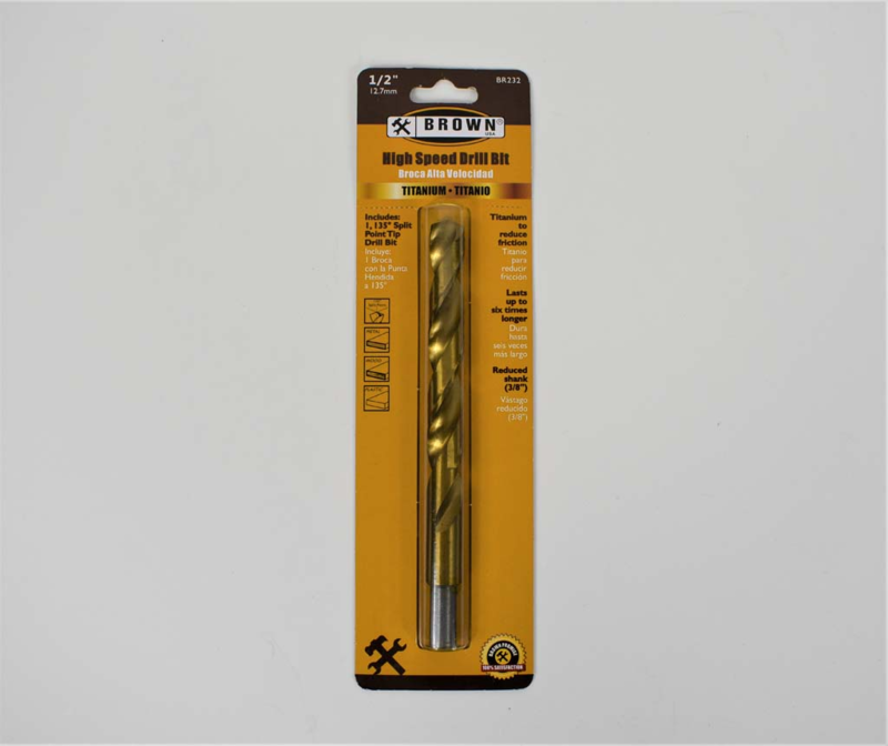 Brown USA Titanium Drill Bit 135 SP 1/2x3/8x6 Inch  1 Each BR232