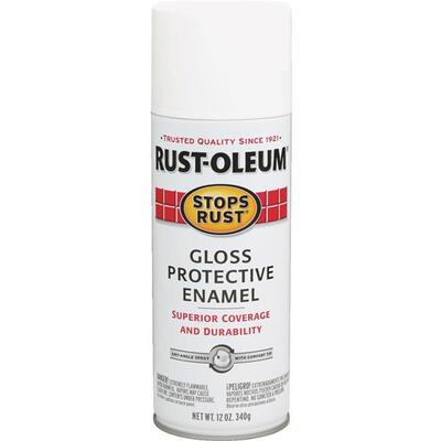 Rust-Oleum Gloss Enamel Anti-Rust Spray Paint 12oz Wht 1 Each 7792830