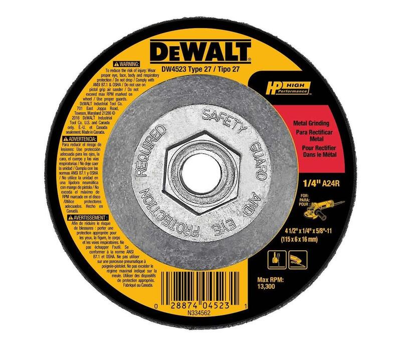  DeWalt Metal Griding Wheel  4-1/2x1/4x5/8 Inch  1 Each DW4523