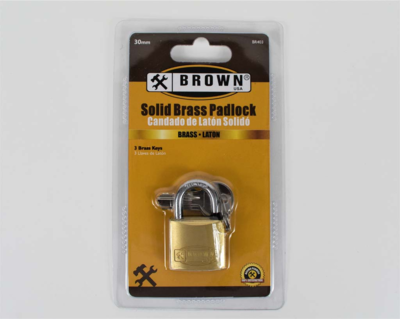 PADLOCK BRASS 30MM BROWN TTT