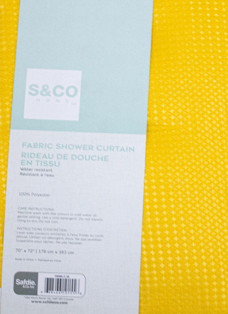SHOWER CURTAIN WAFFLE  YELLOW