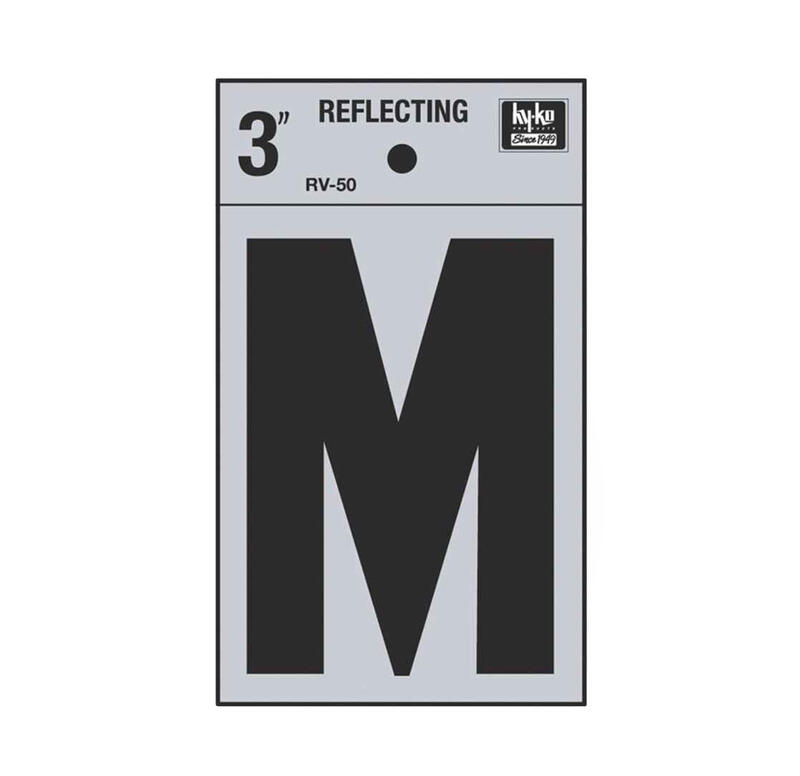  Hy-Ko Reflective Letter M 3 Inch  1 Each RV-50/M